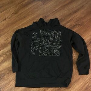 black hoodie size Medium Love Pink Victoria Secrets